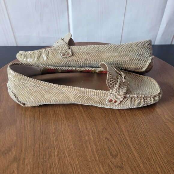 Ann Klein iflex Leather Snakeskin Loafer, Tan, Women’s Sz 10 Moccasin Flats EUC - Picture 11 of 12